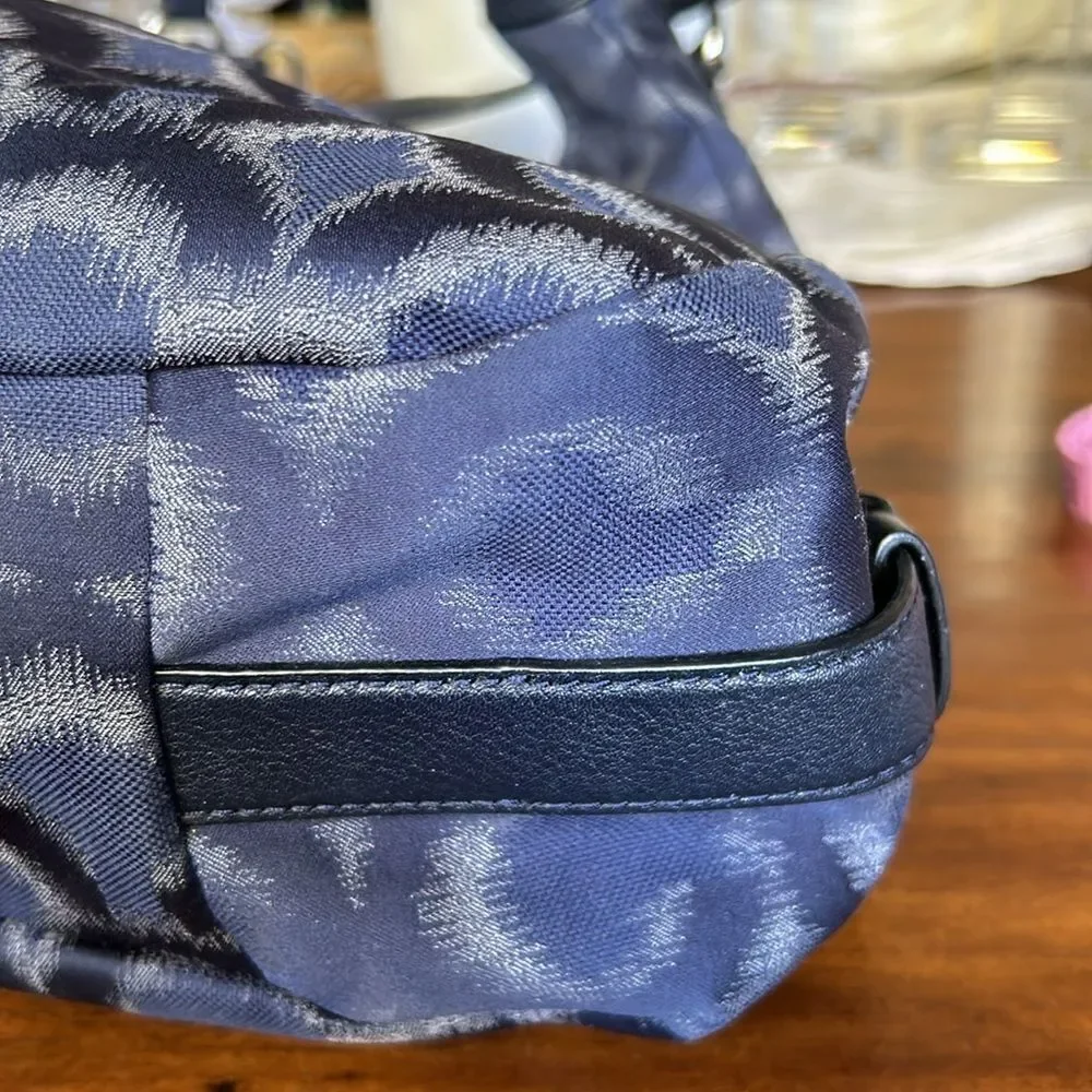 Coach Madison Phoebe Tumbled Blue Logo 3 section Navy lining inside and dust bag
